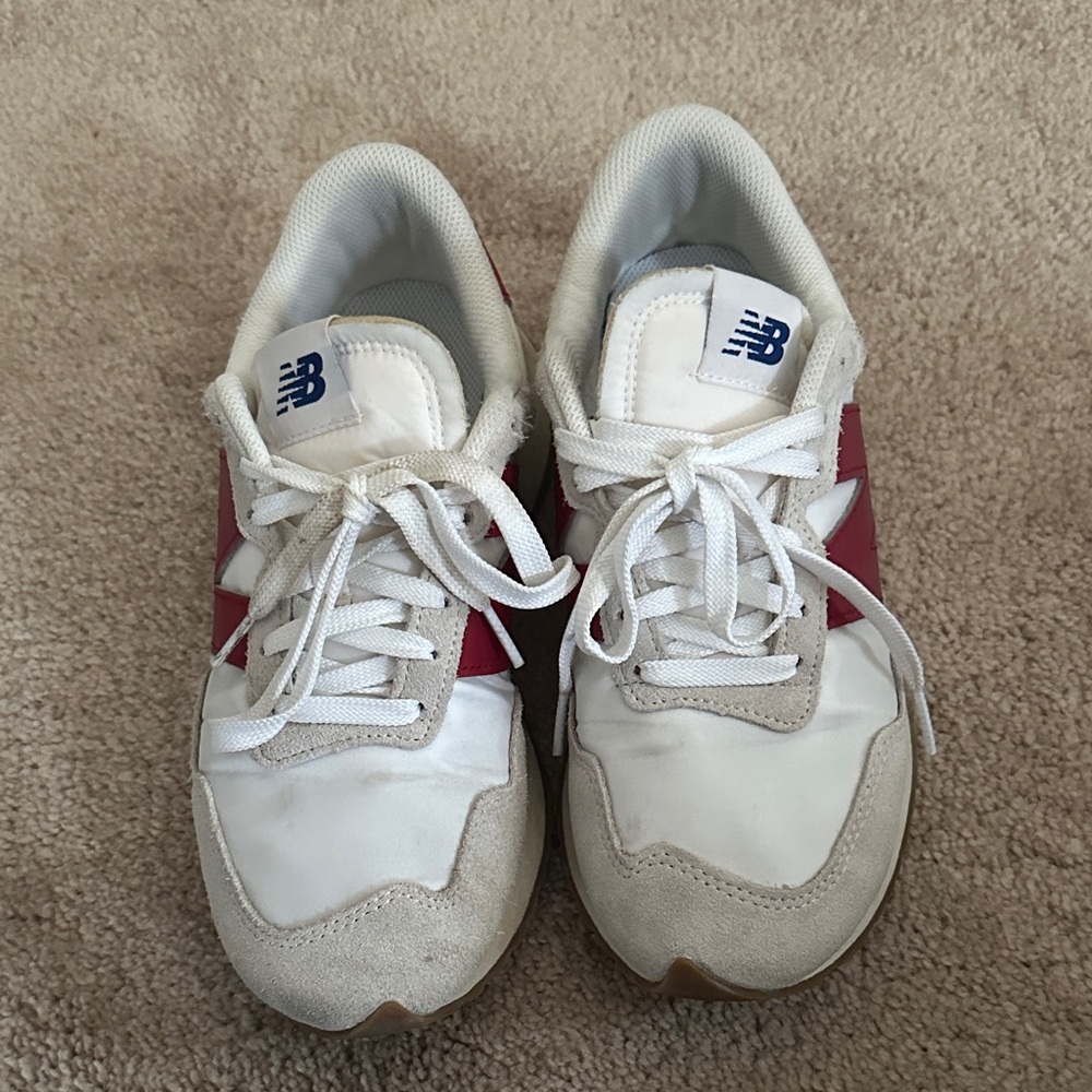 New Balance Red and White Athletic Shoes size 8